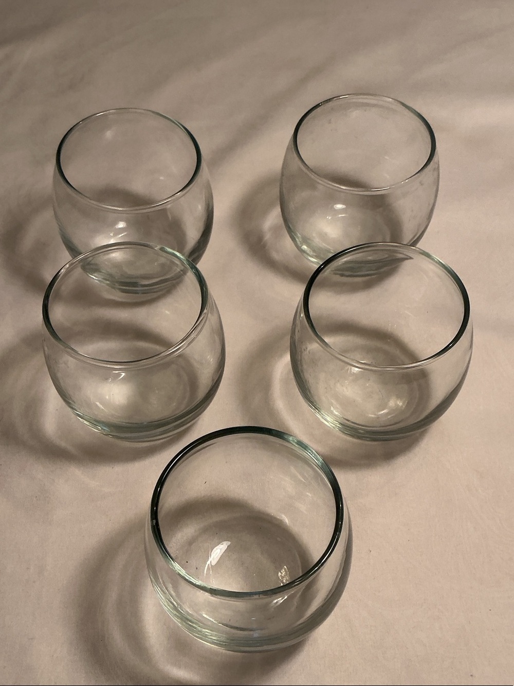 Clear Glass Round Votive Candle Holders - Set of 5